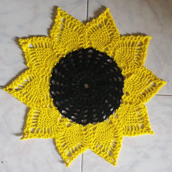 Handmade Crochet Sunflower Doily